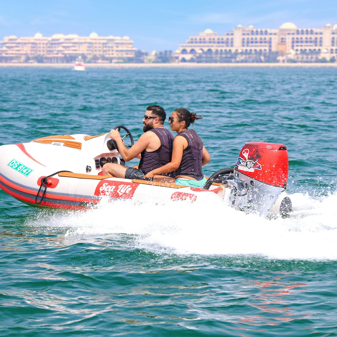 Experience the magic of Dubai as you navigate its stunning coastline taking in the iconic skyline and landmarks from the comfort of your self-drive boat. Adventure awaits!